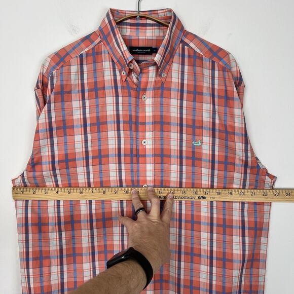 Southern Marsh Performance Button Shirt Mens M Colorful Plaid Casual Stretch - Picture 7 of 8